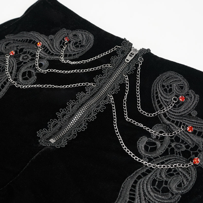 Vesper Black Velvet Shorts by Devil Fashion
