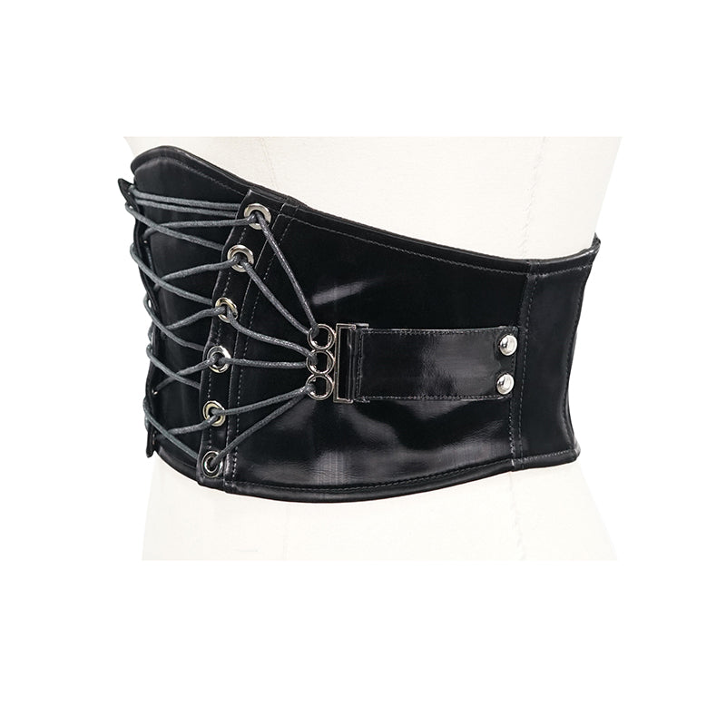 Gothic Harmony Faux Leather Corset Belt by Devil Fashion