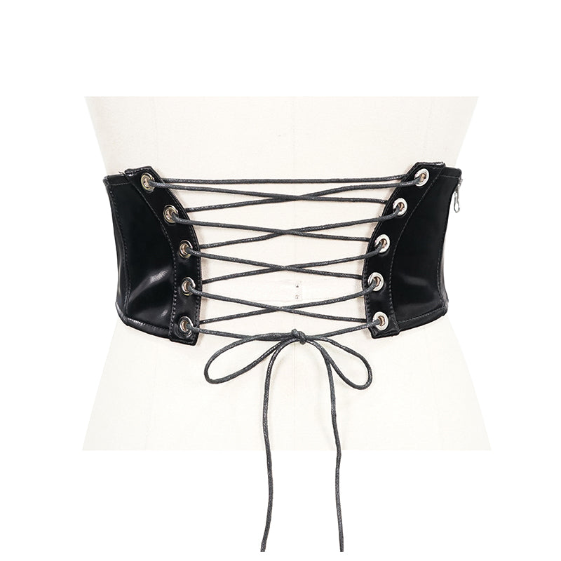 Gothic Harmony Faux Leather Corset Belt by Devil Fashion