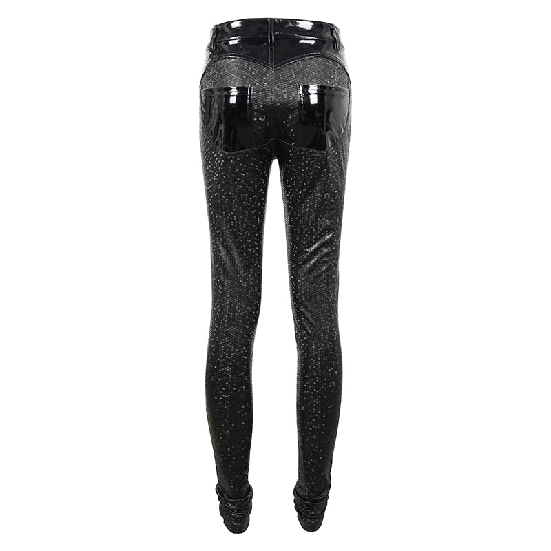 Hextatic Faux Leather Pants by Devil Fashion
