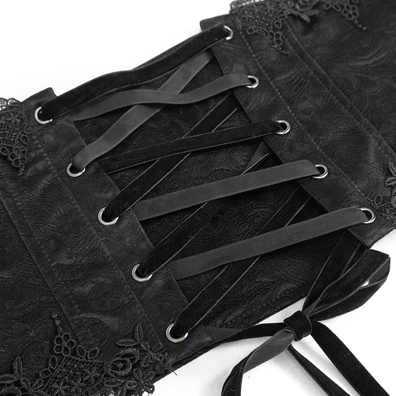 Gothic Black Rose Corset Belt by Devil Fashion