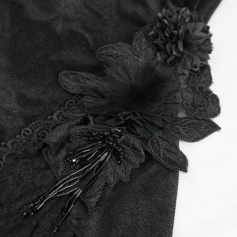 Rebeka Rose Lace Black Flare Pants by Eva Lady