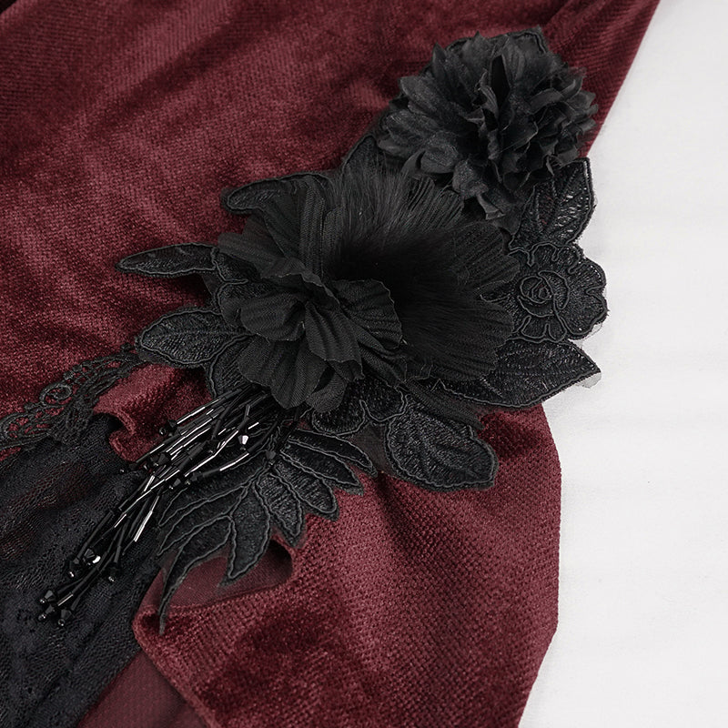 Rebeka Rose Lace Red Flare Pants by Eva Lady