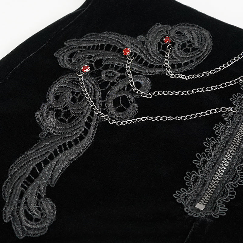 Vesper Black Velvet Shorts by Devil Fashion