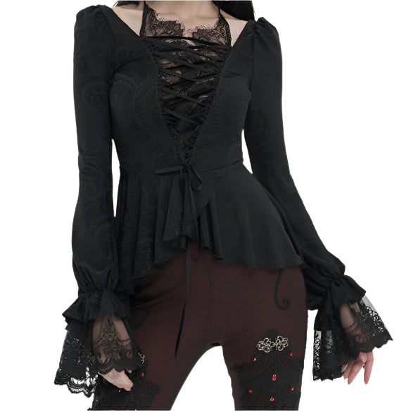 Dylan Lace Frill Top by Devil Fashion