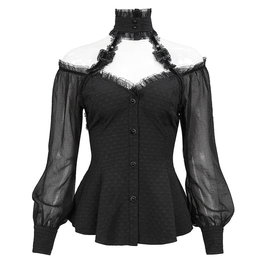 Black Bed of Roses Off the Shoulder Top by Devil Fashion