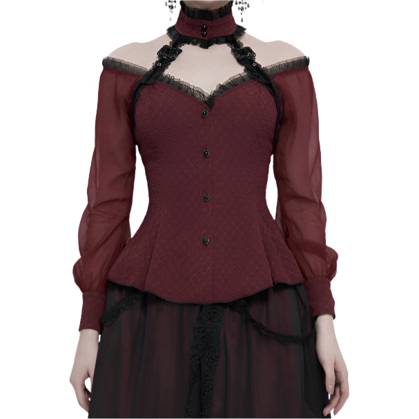 Red Bed of Roses Off the Shoulder Top by Devil Fashion