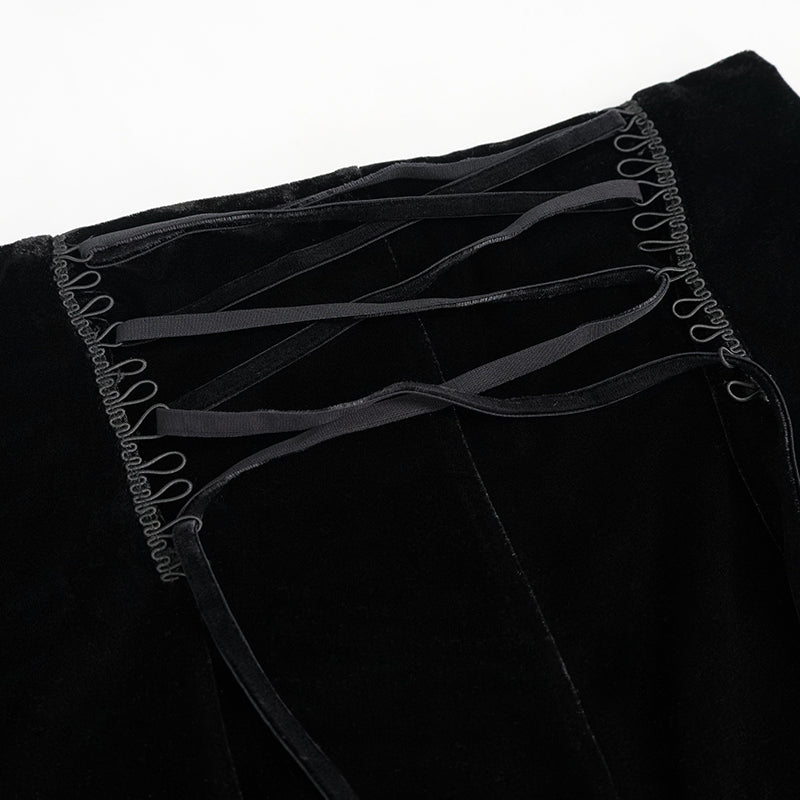 Vesper Black Velvet Shorts by Devil Fashion