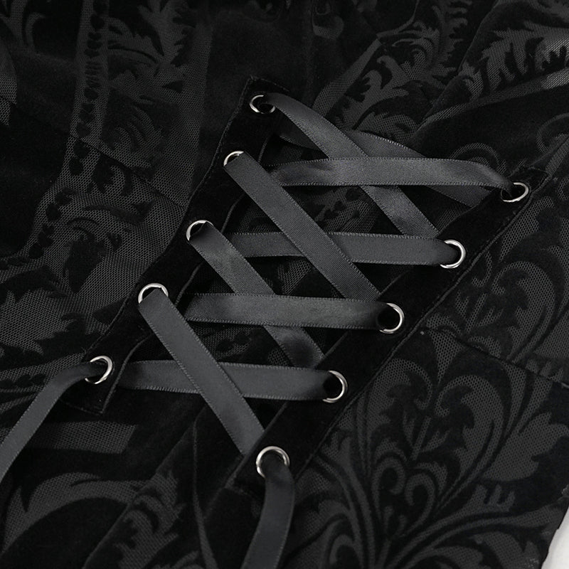 Funeral Bed of Dark Roses Off-the-shoulder Dress by Eva Lady