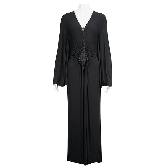 Isadora Plunge Neck Dress by Devil Fashion