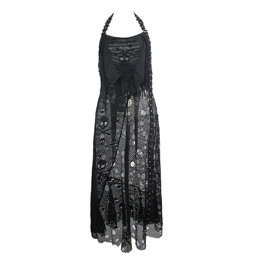 Zephyr Skull & Bones Mesh Net Dress by Devil Fashion