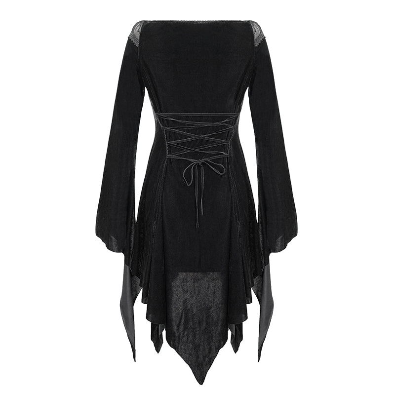 Morgana Velvet Bell Sleeve Dress by Devil Fashion