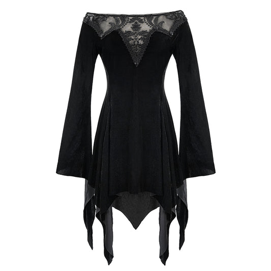 Morgana Velvet Bell Sleeve Dress by Devil Fashion