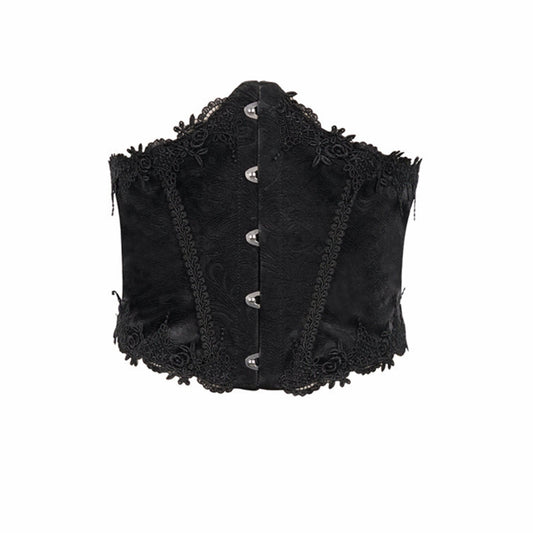 Gothic Black Rose Corset Belt by Devil Fashion