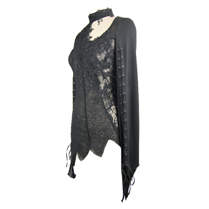 Rotting Roses Lace Sweater Top by Devil Fashion