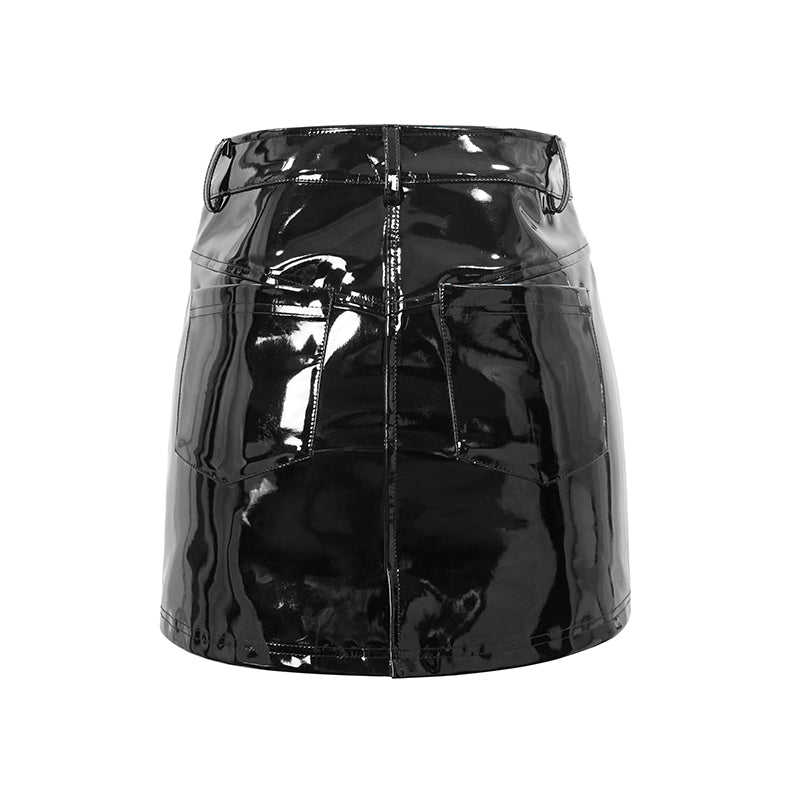 Worst Nightmare Faux Leather Skirt by Devil Fashion