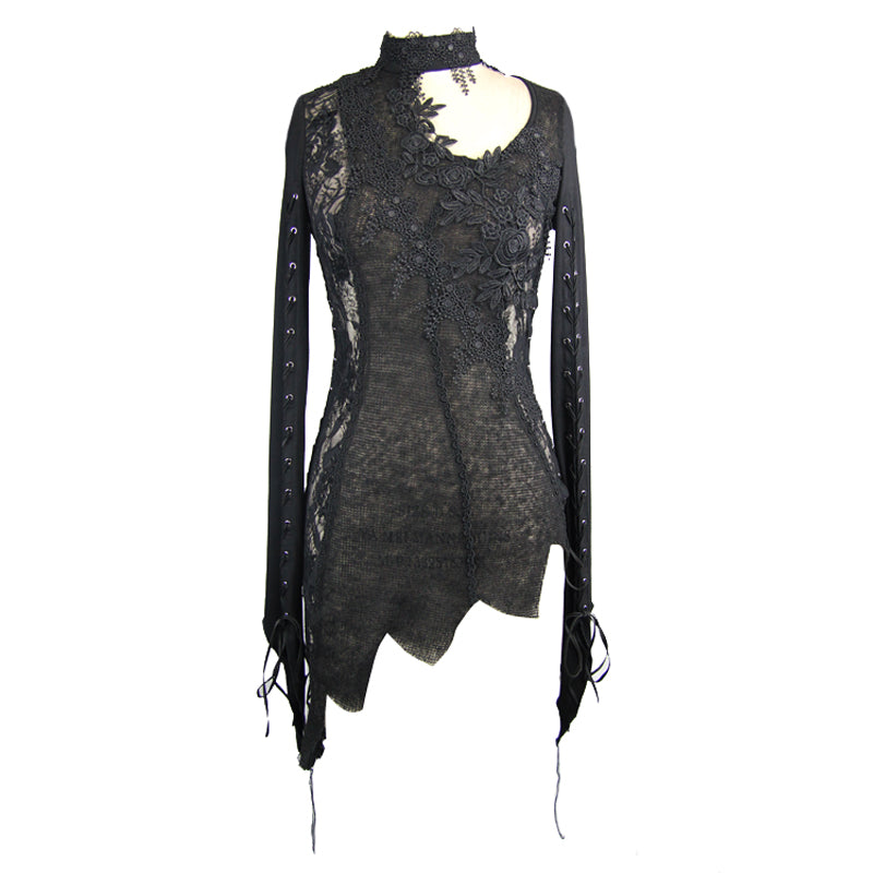 Rotting Roses Lace Sweater Top by Devil Fashion