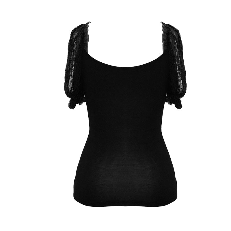 Alucard Corset Lace Up Style Puff Sleeve Top by Devil Fashion