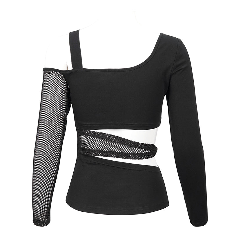 Rolling Skulls Mesh Cut Out Top by Devil Fashion