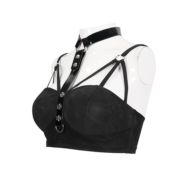 End Times Gothic Harness Crop Top by Devil Fashion