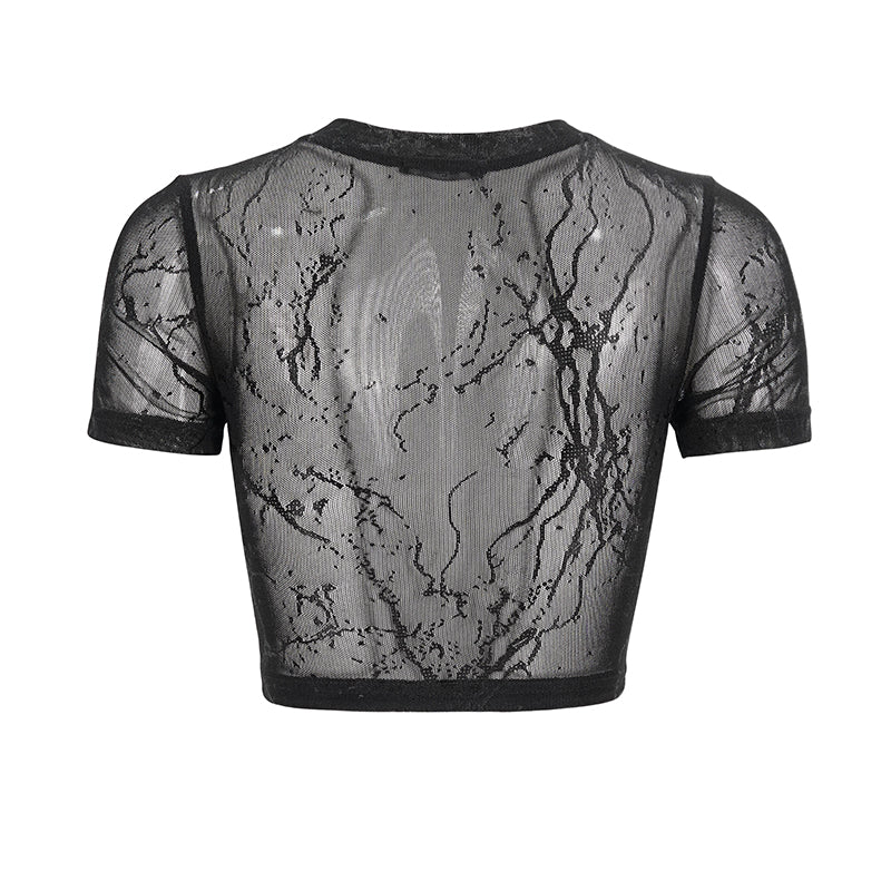 Onyx Faux Leather Crop Top by Devil Fashion