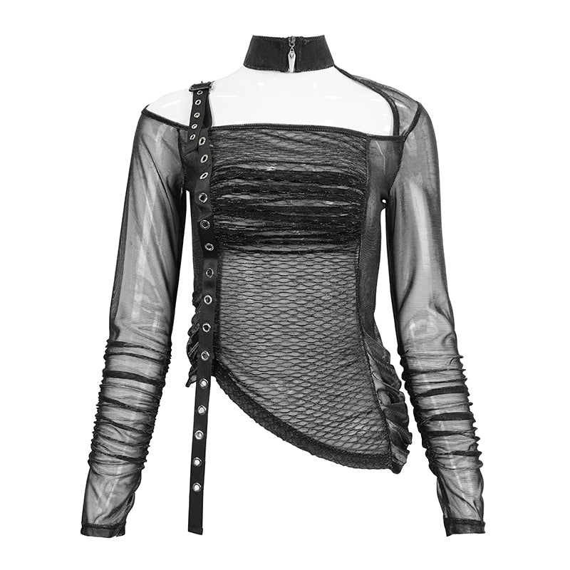 Coffin Cutie Rushed Mesh Top by Devil Fashion