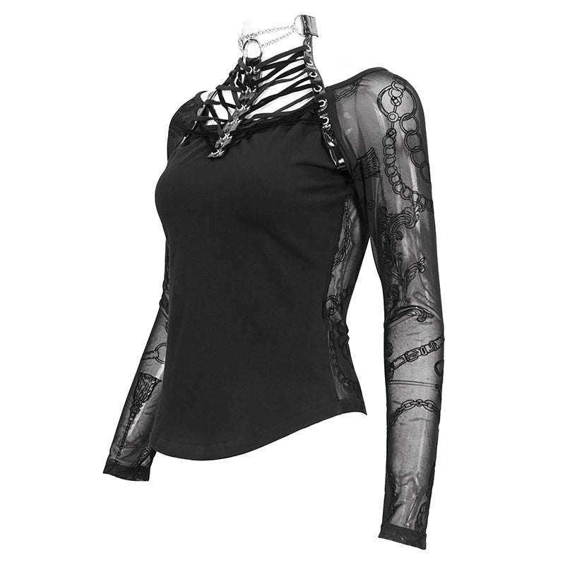 Trinity Mesh Sleeve Top by Devil Fashion
