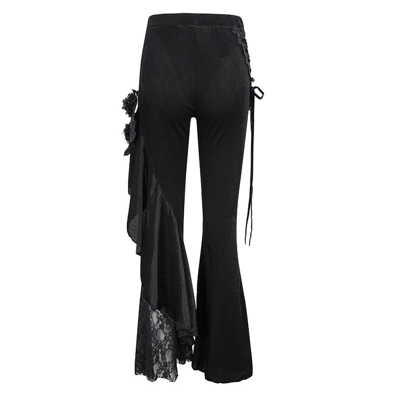 Rebeka Rose Lace Black Flare Pants by Eva Lady