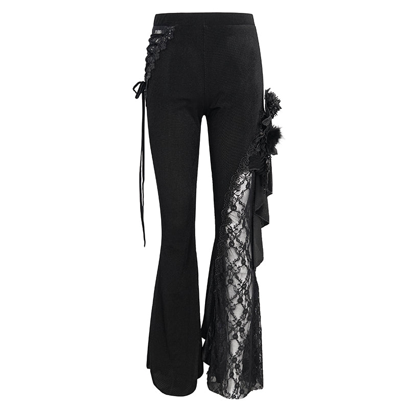 Rebeka Rose Lace Black Flare Pants by Eva Lady