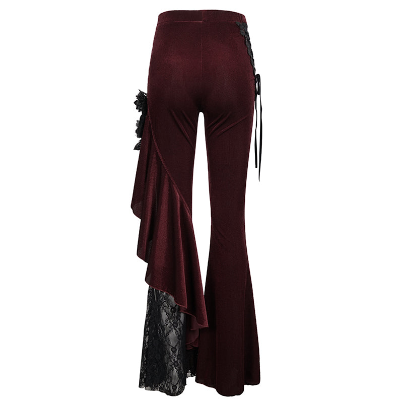 Rebeka Rose Lace Red Flare Pants by Eva Lady