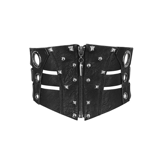 Forgotten Corpse Faux Leather Corset Belt by Devil Fashion