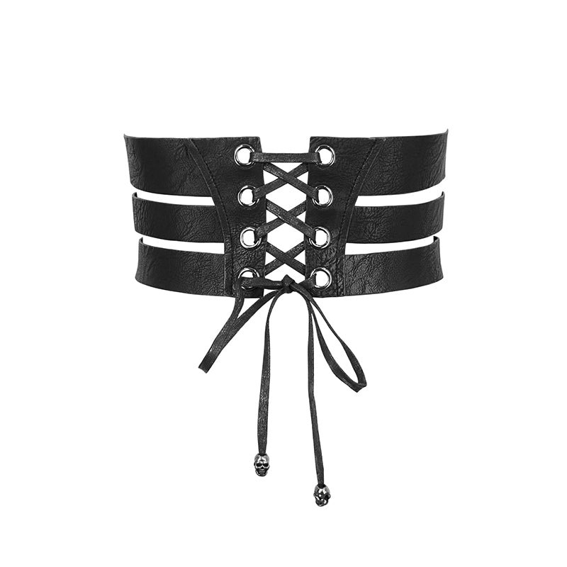 Forgotten Corpse Faux Leather Corset Belt by Devil Fashion
