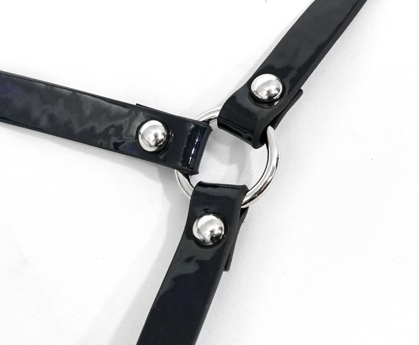 No Romance Patent Leather Harness by Devil Fashion