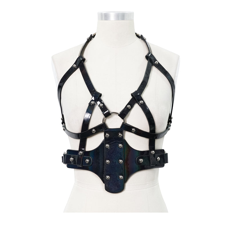 No Romance Patent Leather Harness by Devil Fashion