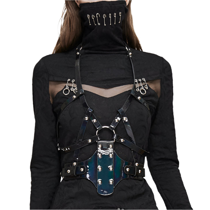 No Romance Patent Leather Harness by Devil Fashion