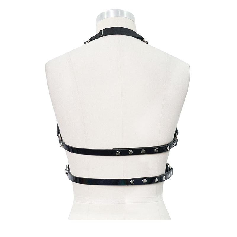 No Romance Patent Leather Harness by Devil Fashion