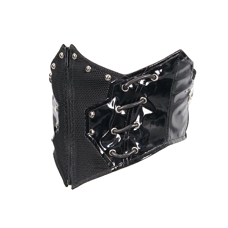 Void Faux Leather Corset Belt by Devil Fashion