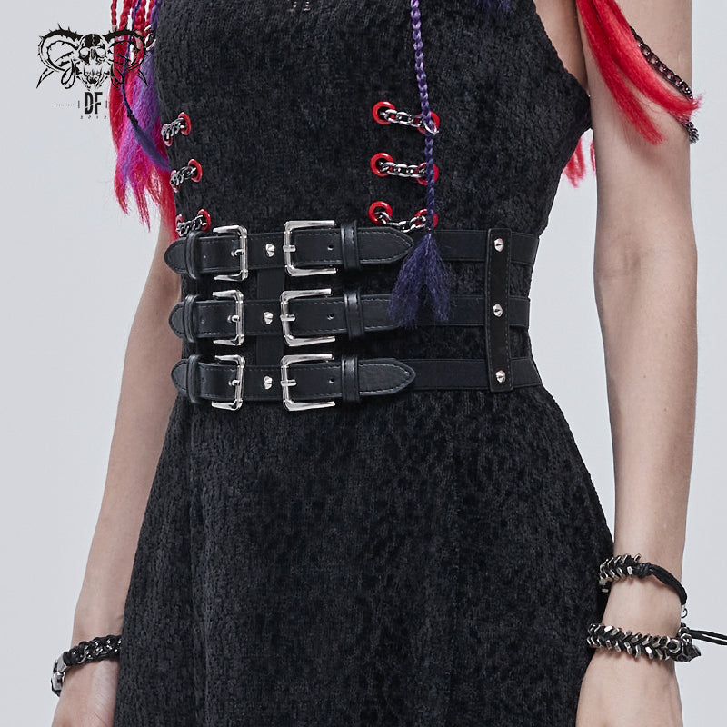 corset (belt) DEVIL FASHION - Laying Down The Law Punk Metallic