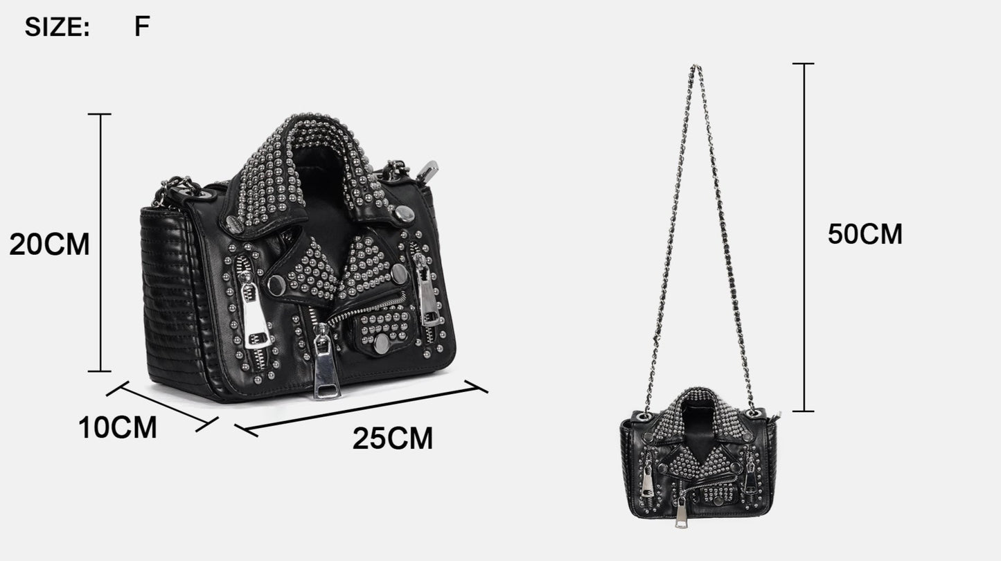 Heavy Metal Faux Leather Bag by Devil Fashion