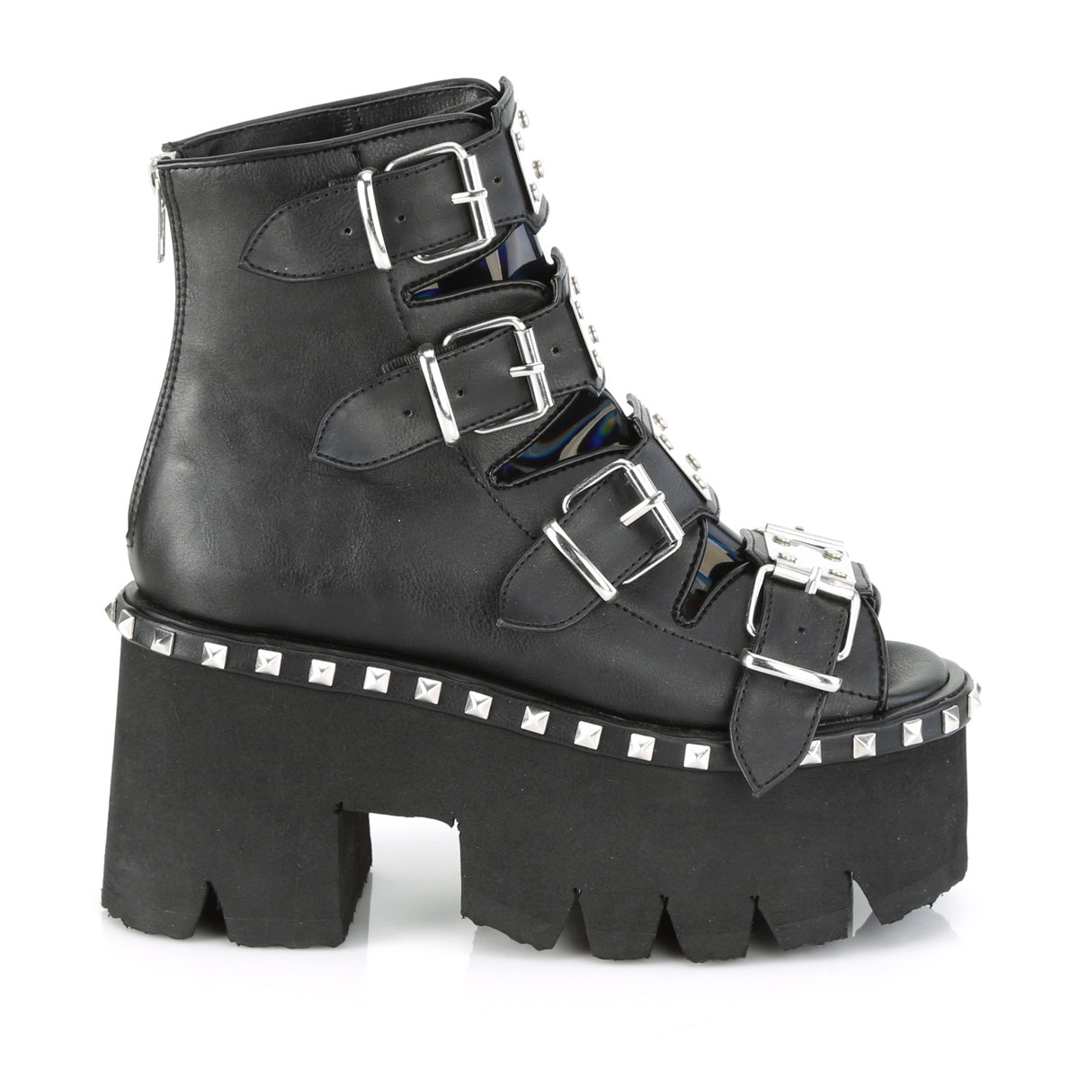 ASHES-70 Chunky Heel Platform Sandals by Demonia