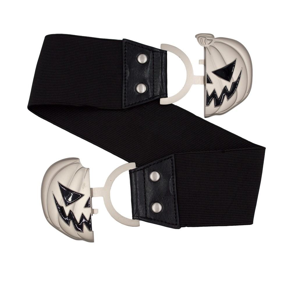 Elastic Waist Belt Trick Or Treat Pumpkin Black by Kreepsville 666