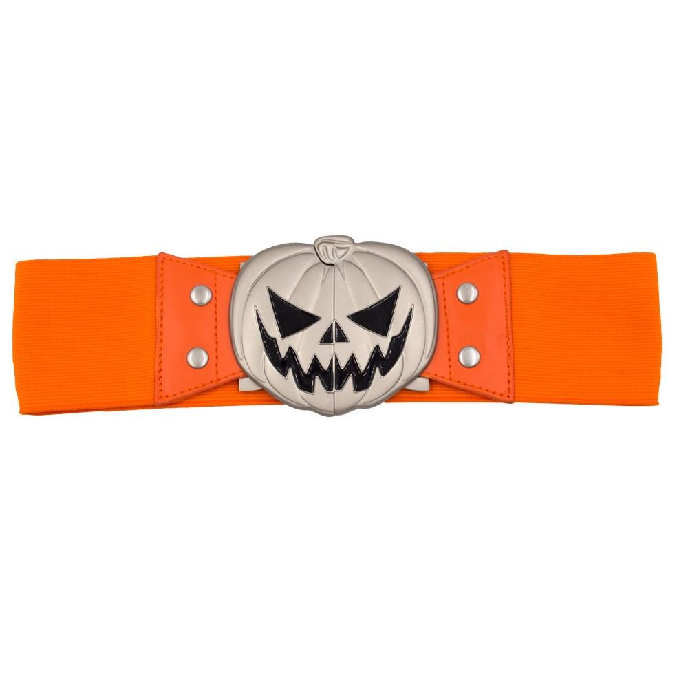 Elastic Waist Belt Trick Or Treat Pumpkin Orange by Kreepsville 666