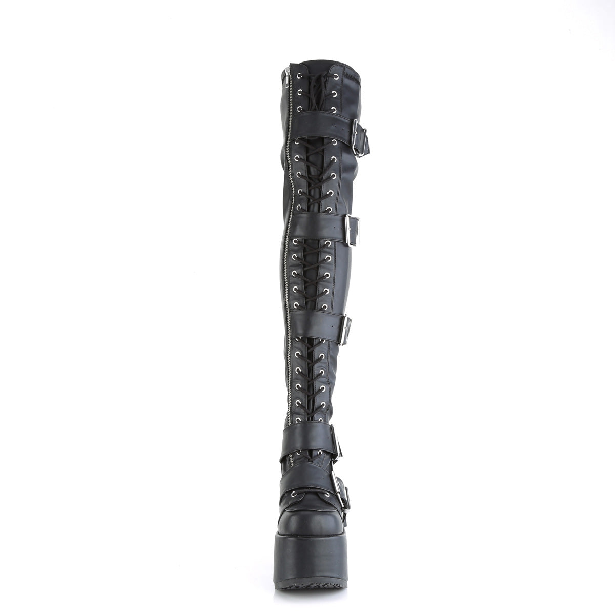 CAMEL-305 Buckle Thigh High Boots by Demonia