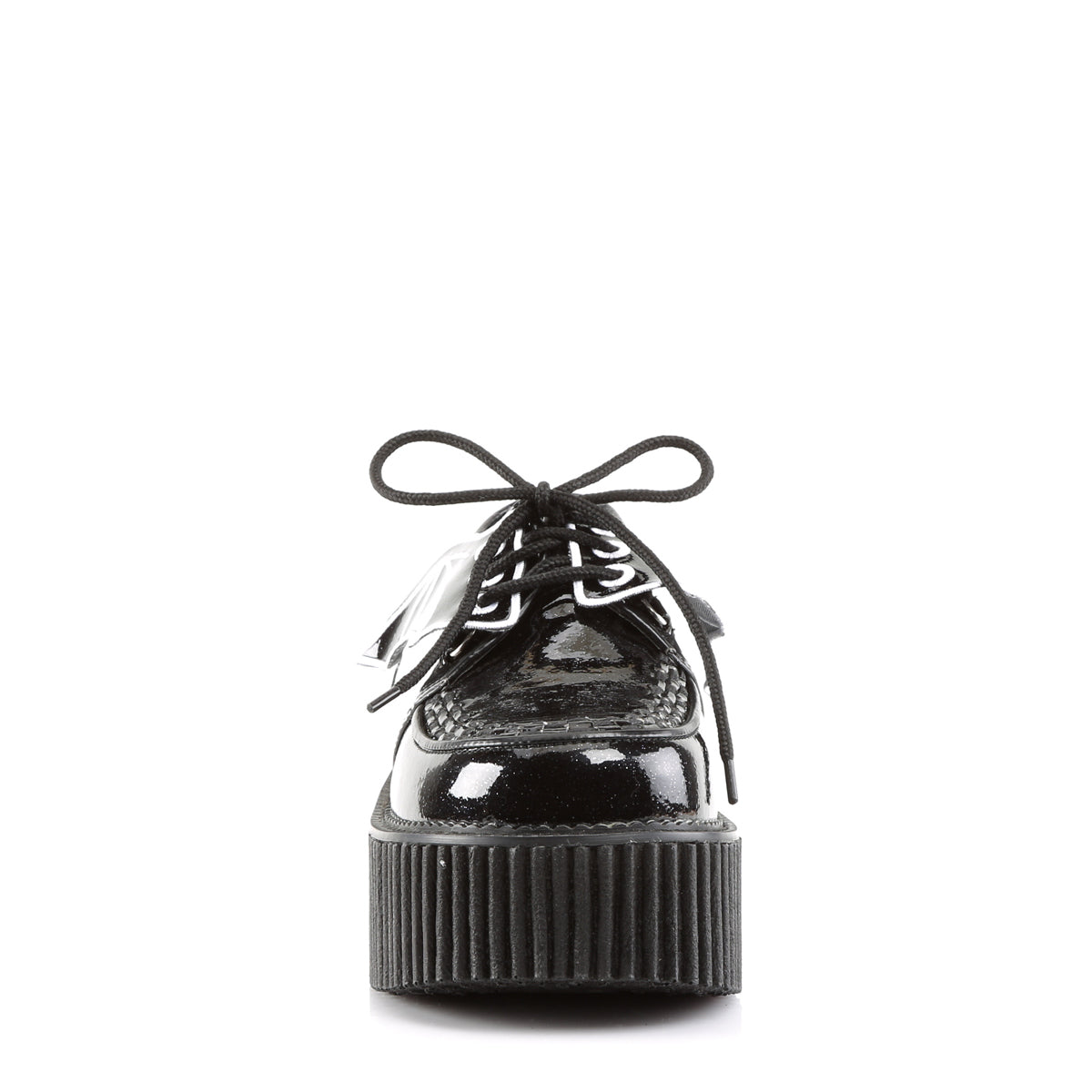 CREEPER-205 Batwing Black Glitter Creeper Shoes by Demonia