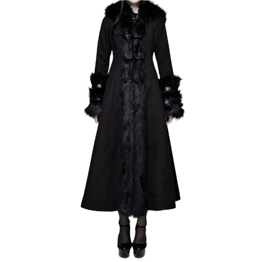 Trust The Raven Faux Fur Coat by Devil Fashion