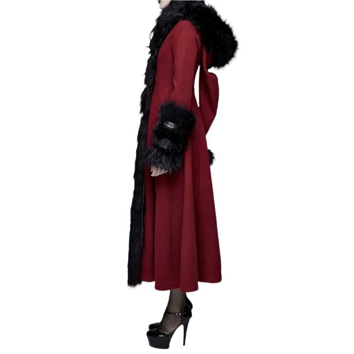 Bleeding Hearts Faux Fur Coat by Devil Fashion