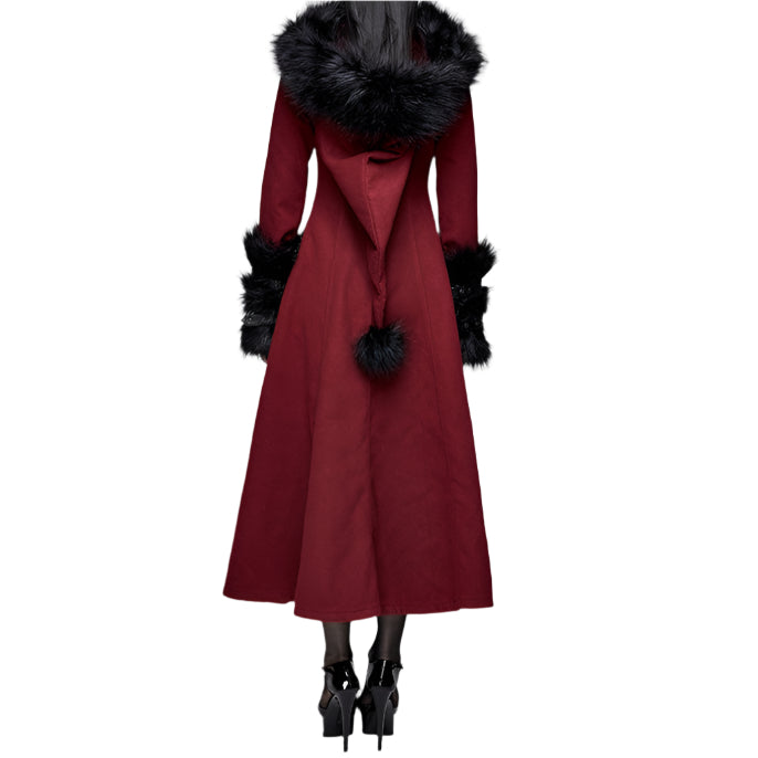 Bleeding Hearts Faux Fur Coat by Devil Fashion