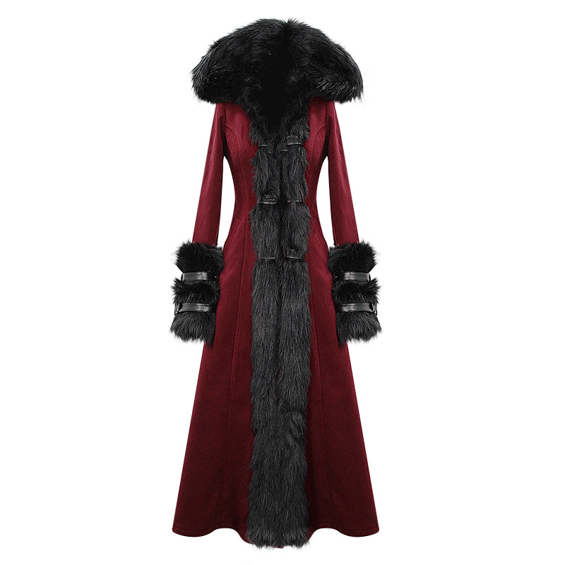Bleeding Hearts Faux Fur Coat by Devil Fashion