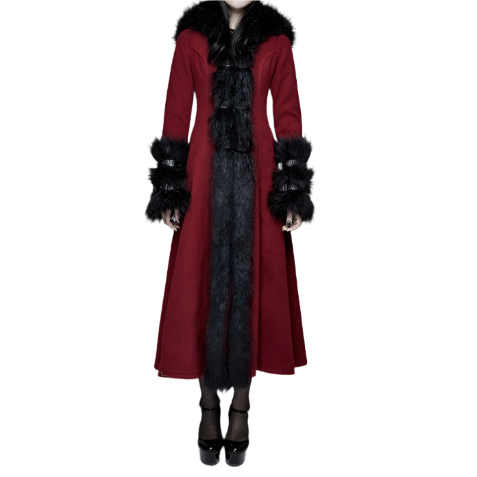 Bleeding Hearts Faux Fur Coat by Devil Fashion