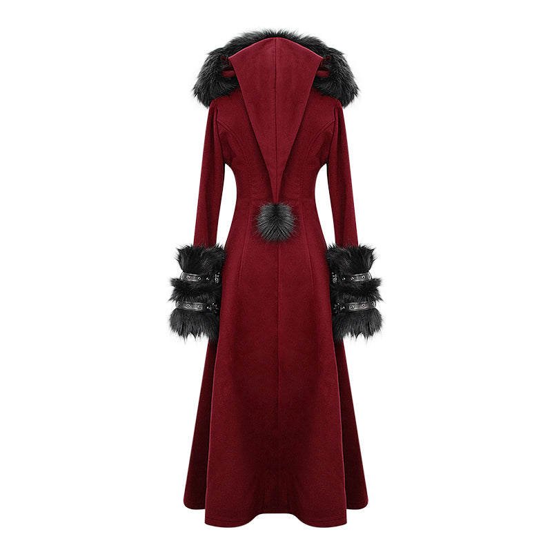 Bleeding Hearts Faux Fur Coat by Devil Fashion